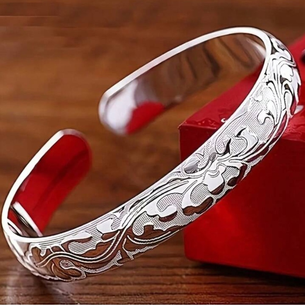 Intricate Silver Cuff Bracelet